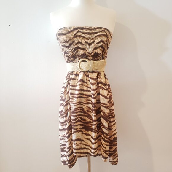 3/$21 Animal Print Strapless Lightweight Dress - Picture 2 of 8